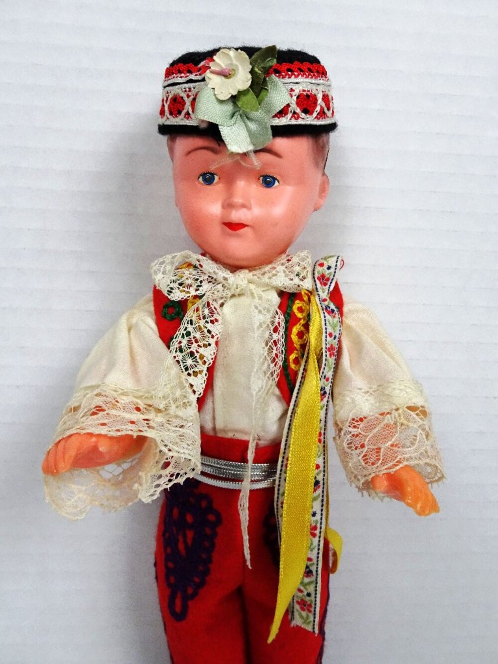 Vintage 1980’s Slovak Slovakia Folk Outfit Costume Kroj Boy Man Doll 12” Eastern